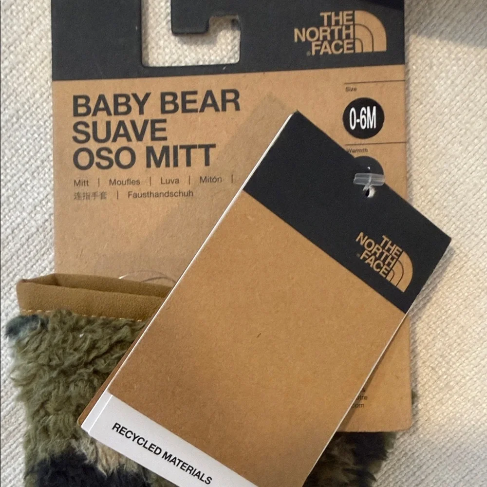 The North Face Baby Bear Suave Mitts - Green and Brown